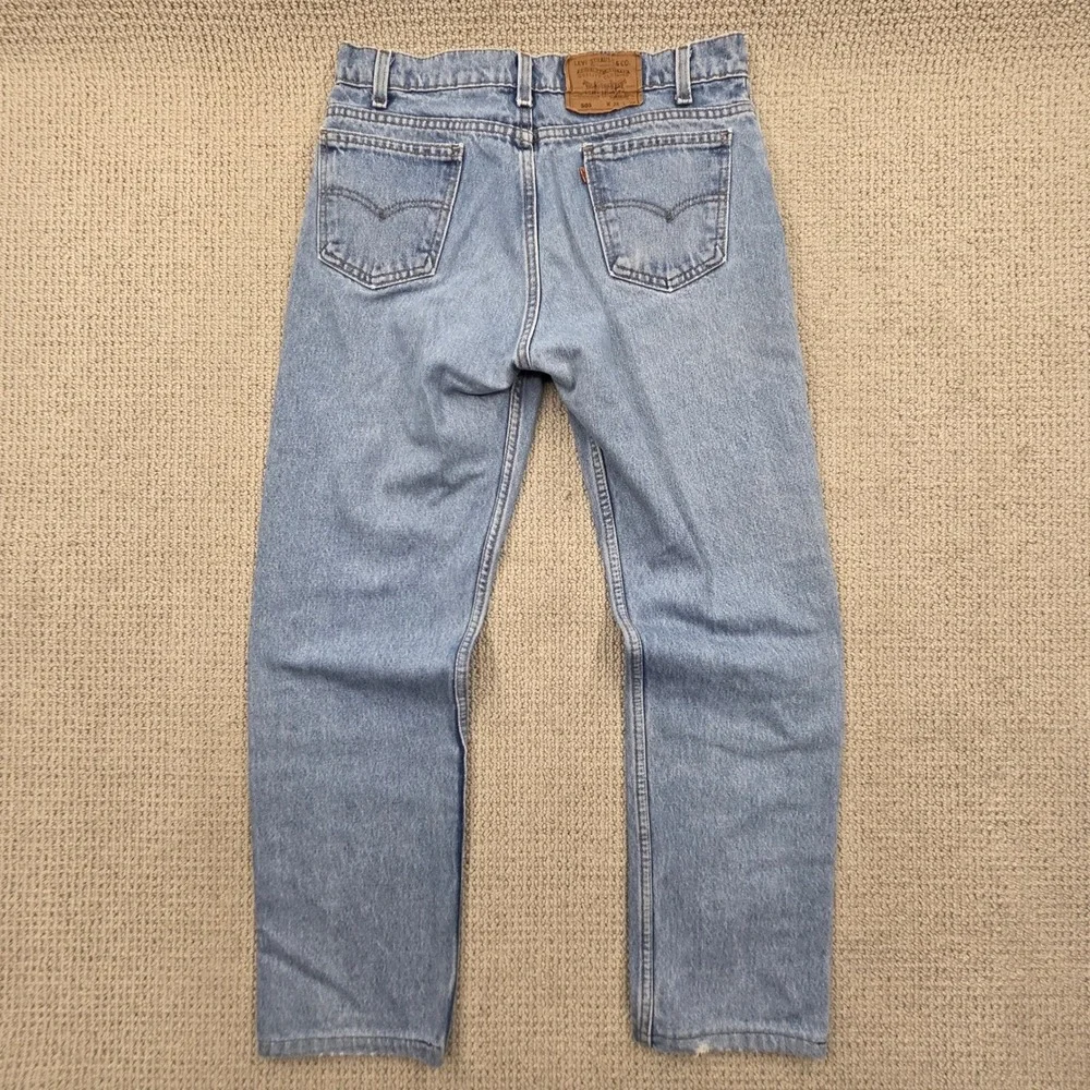 Vintage 90s Levis 505 Orange Tab Jeans Mens 34x32 Light Wash Denim USA MADE